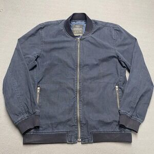 Locomotive Supremacy Jacket Mens Large Blue‎ Canvas Bomber YKK Zip Lined Casual